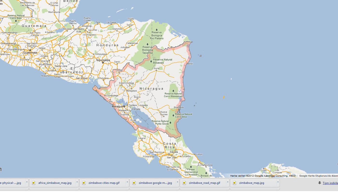 Country karte von Nicaragua